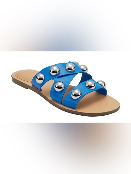Marc Fisher Shoes - NIB [Marc Fisher] Bryte 2 Slip-On Studded Slide Flat Sandals Blue Women’s 6.5